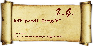 Köpesdi Gergő névjegykártya